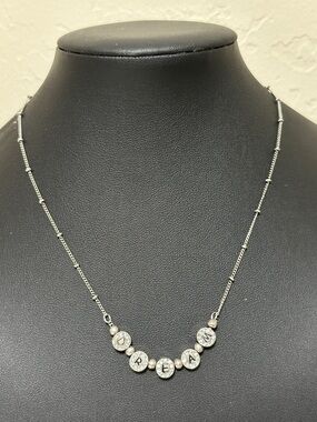65.  Neu DREAM Silver-Tone Ball Chain Rhinestone  Necklace & Earring Set
